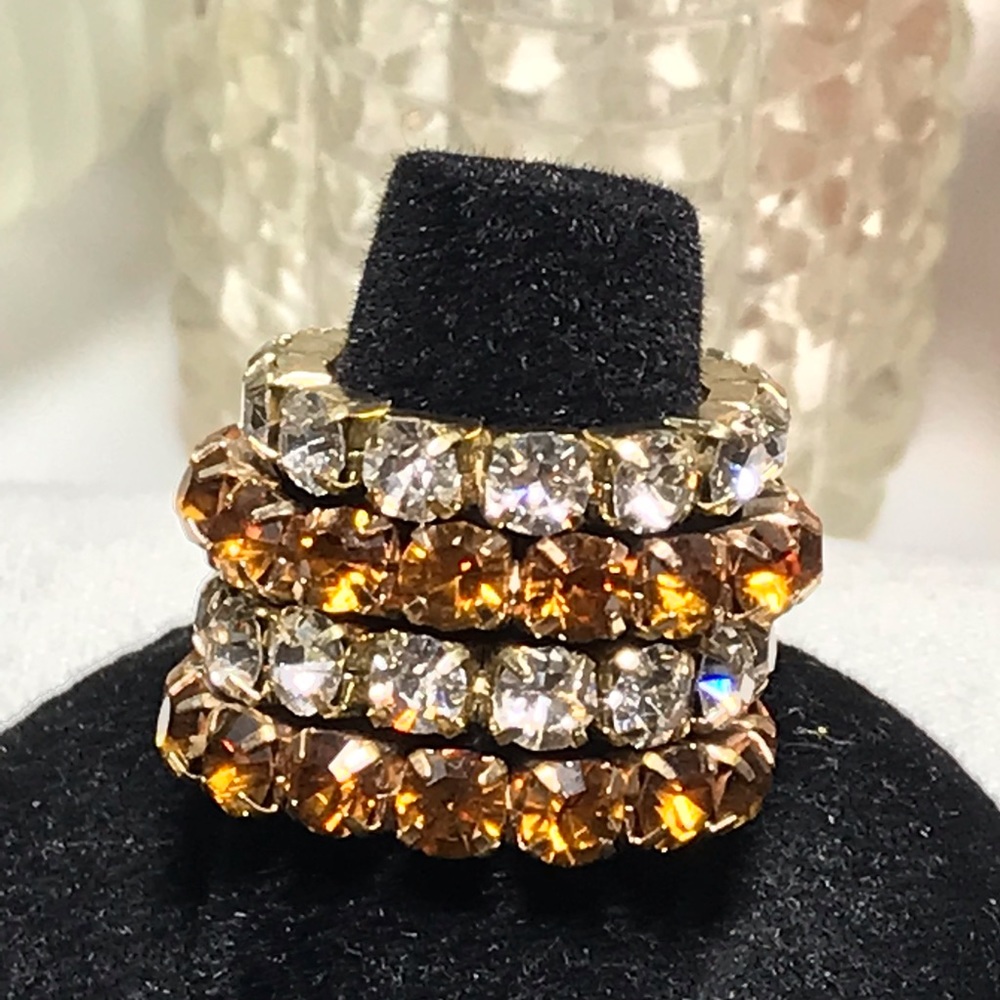 Costume Jewelry Ring Log Citrine Clear Colored